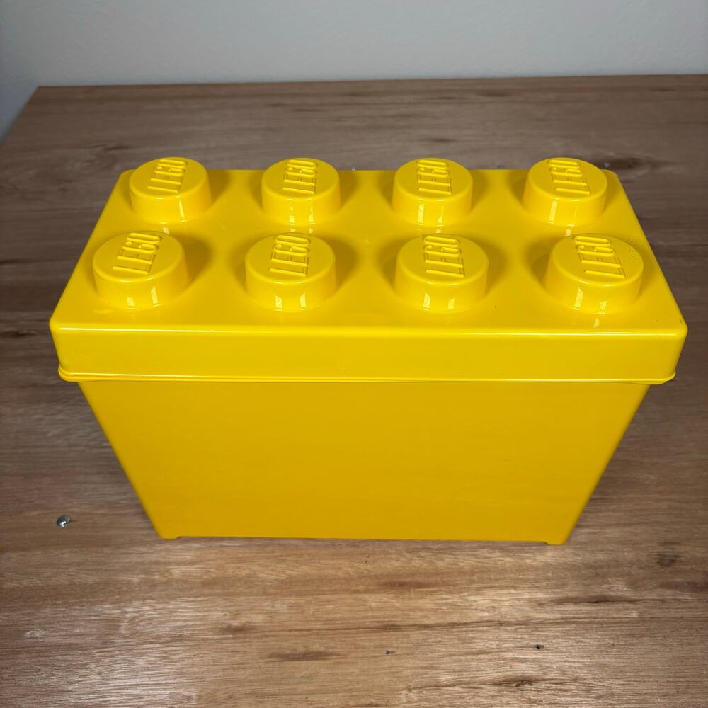 LEGO EMPTY Box & Lid ONLY CLASSIC Large 8 Stud Yellow Brick Storage Container